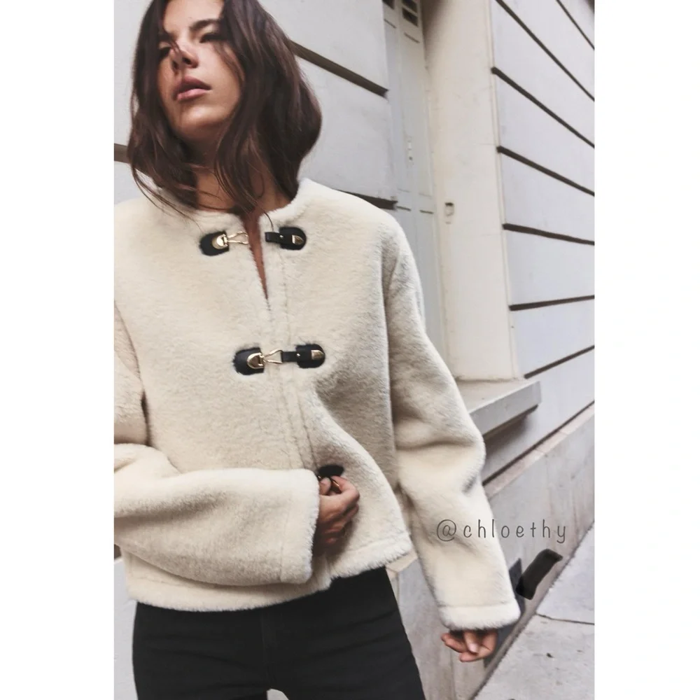 Zara DOUBLE-FACED TOGGLE JACKET